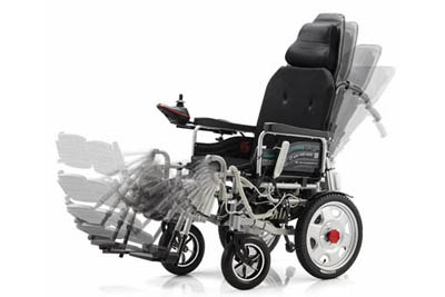 High Back Tilted Foldable Power Electric Wheelchair