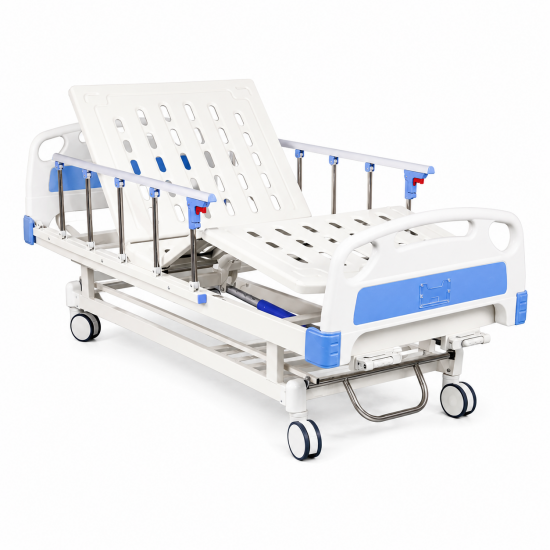 Manual Hospital Patient Bed with Central Locking Brake for Medical Facilities