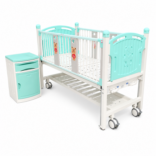 Pediatric Ward Bed with Full-Length Rails for Healthcare Facilities