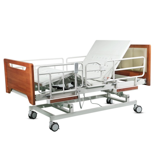 Electric Nursing Home Bed with Swing-Away Transfer Assist Rails for Senior Living Communities