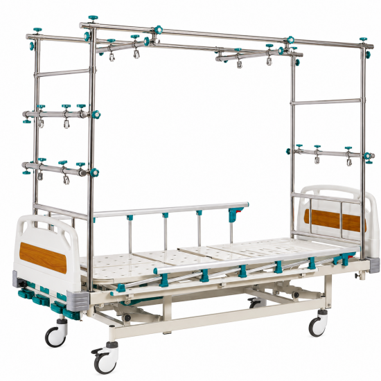 Manual Orthopedic Care Bed with Independent Leg Adjustment and Traction Frame