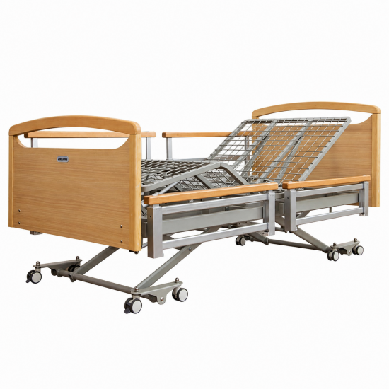 Ultra-Low 5 Function Electric Nursing Home Bed with Four Independent Side Rails