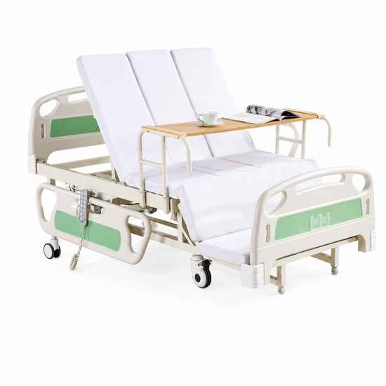 Wide Nursing Home Care Bed with Three-Panel Assisted Turning System