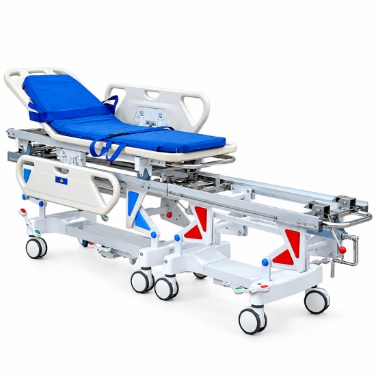 Institutional Patient Transfer Trolley with Dual-Trolley Docking System