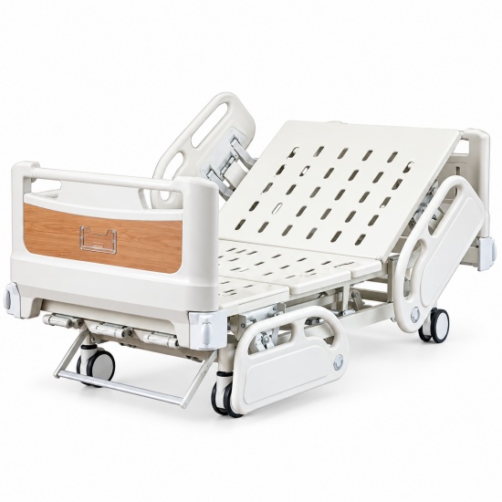 Manual 3-Function Nursing Bed with Height Adjustment for Care Facilities